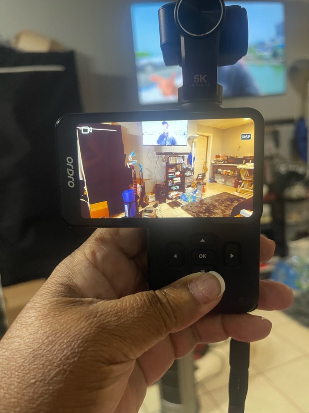 5K M5 Gimbal Ultra HD Black Handheld Video Camera with Flip Screen